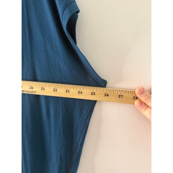 Athleta Relaxed Dolman VNeck Tee XL Coastal Blue Modal Short Sleeve Soft Casual - Picture 5 of 6